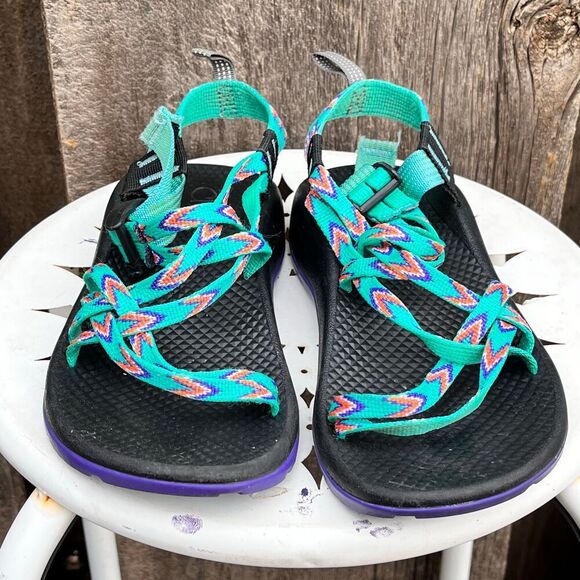 Chaco Green ZX/2 Classic Adjustable Sports Strappy Sandal Size US 4 - Picture 2 of 7